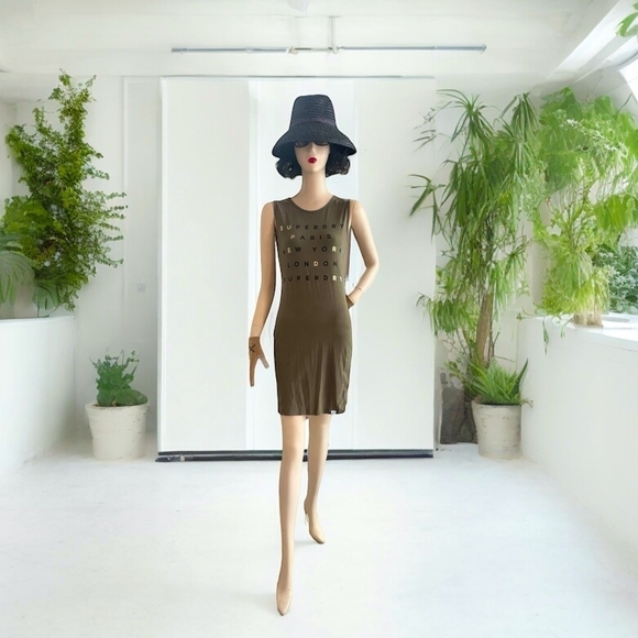 Superdry Dresses & Skirts - Women’s Dress SUPERDRY Green Lace Trim Dress Sleeveless Bodycon Midi Dress